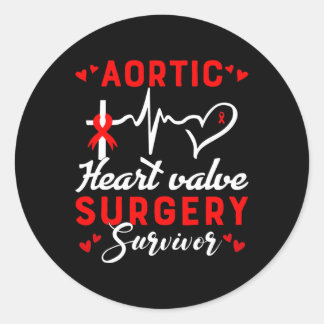 Heart Valve Surgery Survivor Heart Disease Awarene Classic Round Sticker