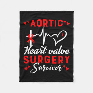 Heart Valve Surgery Survivor Heart Disease Awarene Fleece Blanket