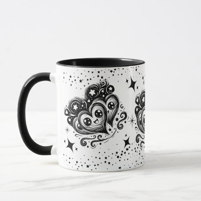 Heart Van Gogh Style Coffee Mug (Left)