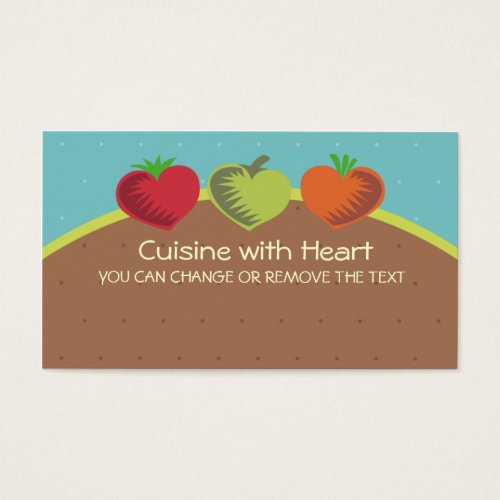 heart vegetables healthy dining gardening love ... business card templates