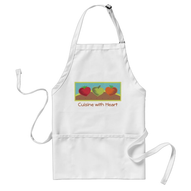 heart vegetables healthy dining gardening love ... adult apron (Front)