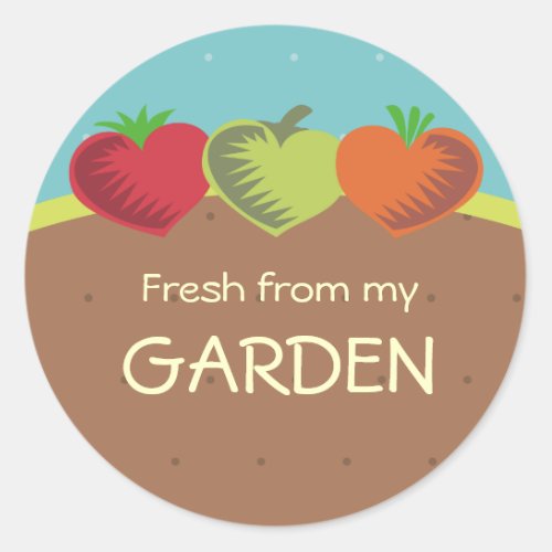 heart vegetables healthy dining gardening love  classic round sticker