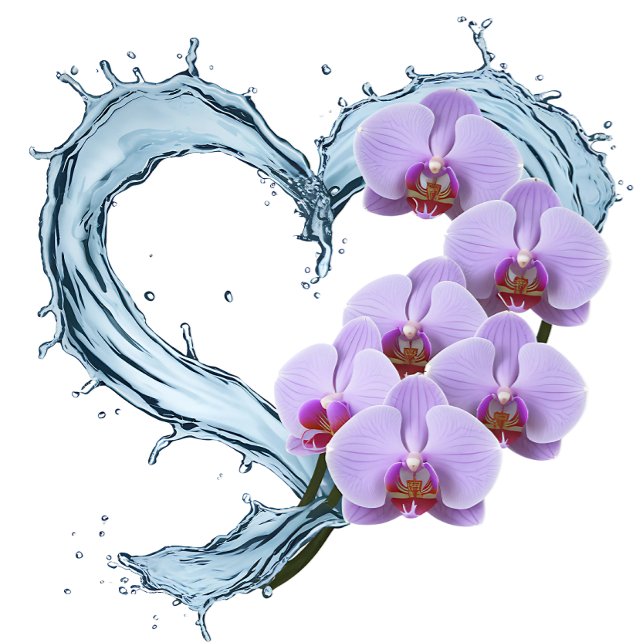Heart Vine Shower Curtain with Purple Orchids (Heart Vine with Purple Orchids)
