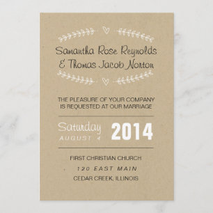 Heart Vines Wedding Invitation