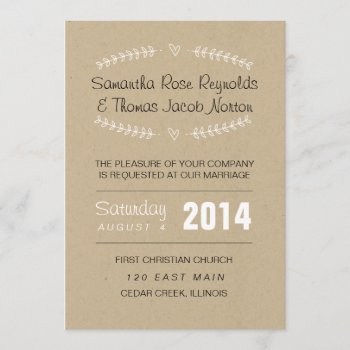 Heart Vines Wedding Invitation by goskell at Zazzle