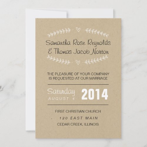 Heart VInes Wedding Invitation