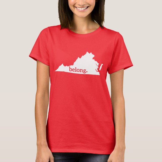 Heart Virginia, Belong State Map T-Shirt (Front)