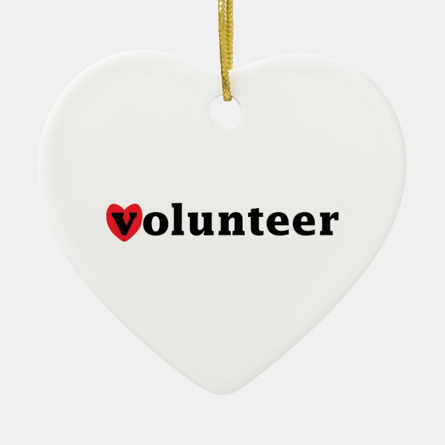Heart Volunteer Ceramic Ornament (Front)