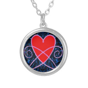 Heart Vortex Silver Plated Necklace