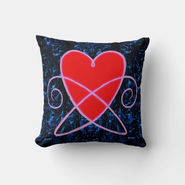 Heart Vortex Throw Pillow (Front)