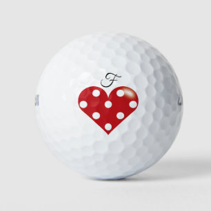 Heart w/ Polka Dots Golf Balls