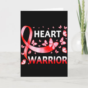 Heart Warrior Butterfly Heart Disease Awareness Card