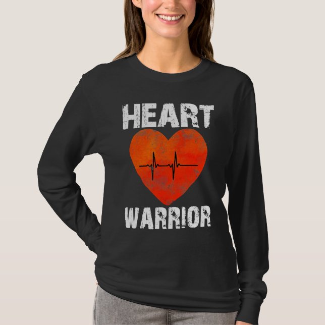 Heart Warrior CHD Awareness Present Congenital Hea T-Shirt (Front)