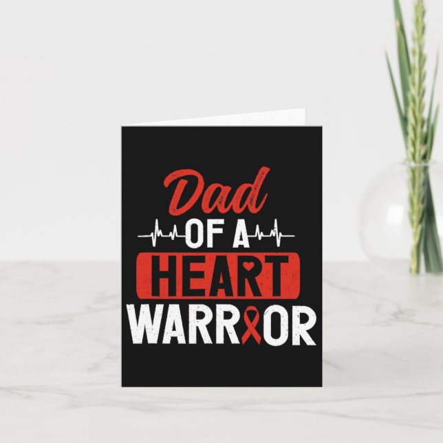 Heart Warrior Dad Chd Congenital Heart Defect Awar Card (Front)