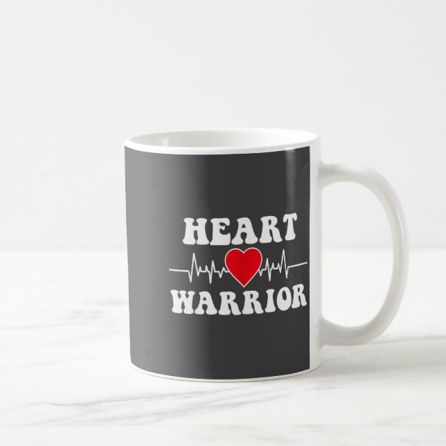 Heart Warrior Heart Disease Awareness Month Red He Coffee Mug (Right)