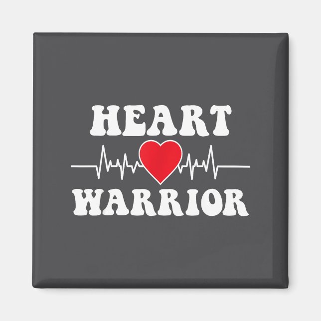 Heart Warrior Heart Disease Awareness Month Red He Magnet (Front)