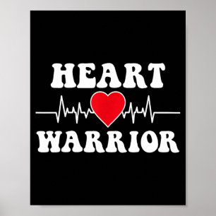 Heart Warrior Heart Disease Awareness Month Red He Poster