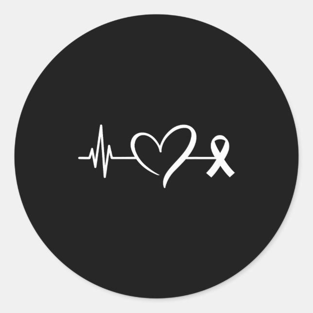 Heart Warrior Heartbeat American Heart Disease Awa Classic Round Sticker (Front)