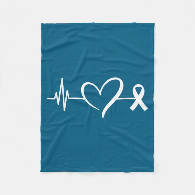 Heart Warrior Heartbeat American Heart Disease Awa Fleece Blanket (Front)