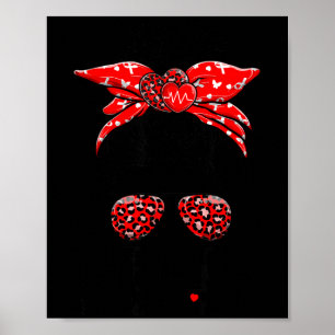 Heart Warrior Messy Bun Go Red - Heart Disease Awa Poster