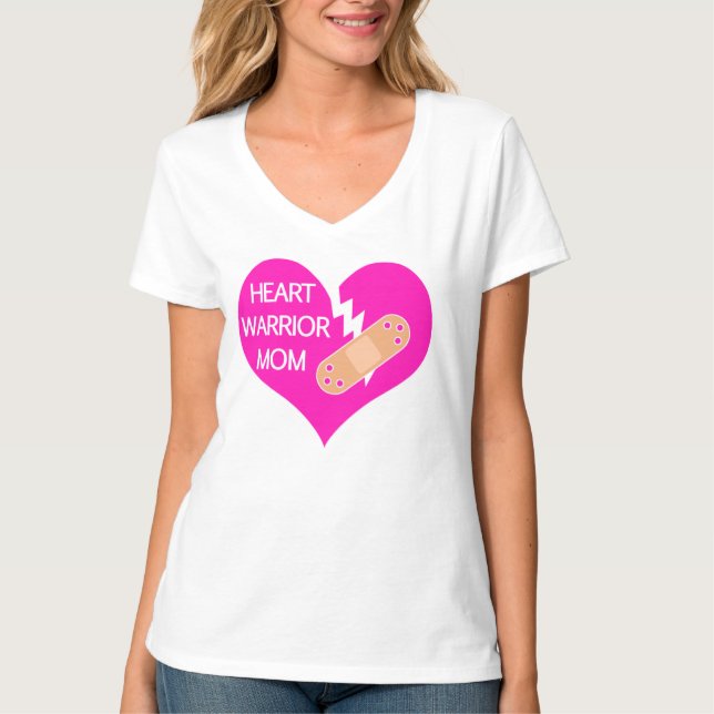 Heart Warrior Mom, Congenital Heart Defect, HLHS T-Shirt (Front)