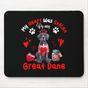 Heart Was Stolen By My Great Dane Valentine Dog Ow Mouse Pad