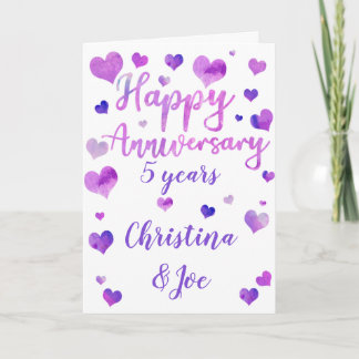 Heart Watercolor Anniversary Card