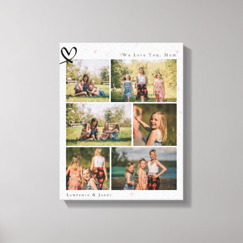 Heart We Love You Abuela Mom Family Photo Collage Canvas Print