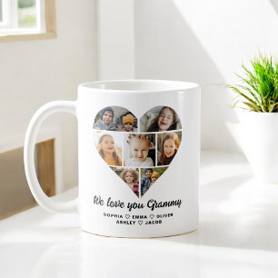 Heart We Love You Grammy Family Photo Collage Coffee Mug