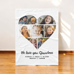 Heart We love you Grandma photo collage Fleece Blanket<br><div class="desc">The Grandma 7-Photo Personalized Custom Text Gift Fleece Blanket is a heartwarming and unique way to show Grandma your love. Featuring a collage of seven cherished family photos, this blanket is personalized with custom text to create a one-of-a-kind keepsake. Made from soft, cozy fleece, it provides both warmth and a...</div>