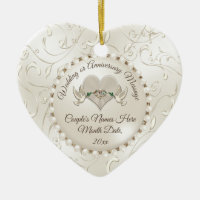 Heart, Wedding Christmas Ornaments Personalized