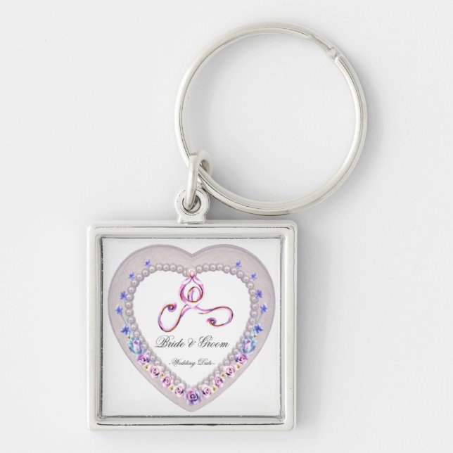 Heart Wedding Keepsake Keychain (Front)