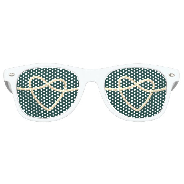 Heart Wedding Party Favor Retro Sunglasses (Front)