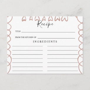 Heart Wedding Recipe Card