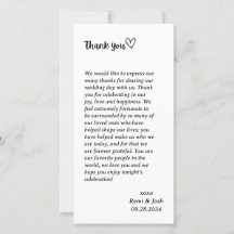HEART Wedding Thank You Note