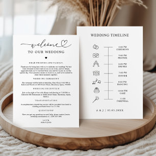 Heart Wedding Welcome Itinerary Icon Timeline Card