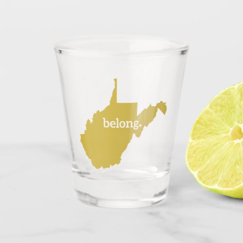 Heart West Virginia Belong State Map Shot Glass