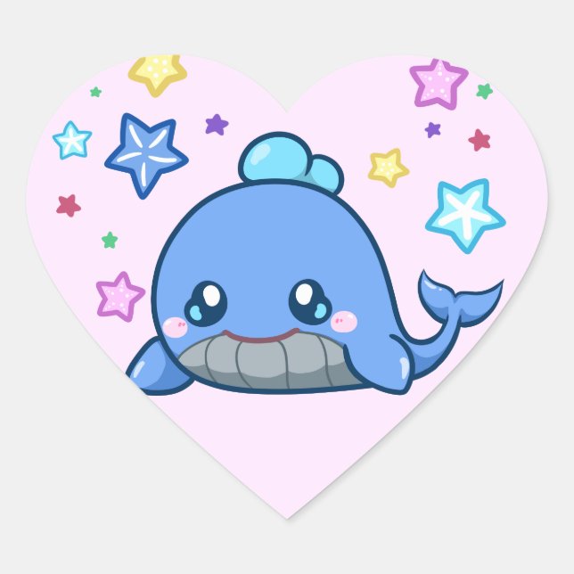 Heart Whale sticker (Front)