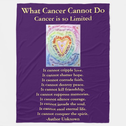 Heart What Cancer Cannot Do Custom Chemo Blanket