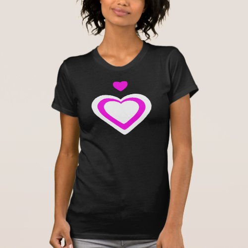 HEART white pink T_Shirt