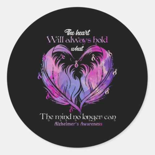 Heart Will Always Hold What The Mind Alzheimerheim Classic Round Sticker