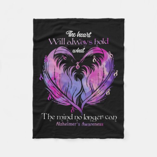 Heart Will Always Hold What The Mind Alzheimerheim Fleece Blanket