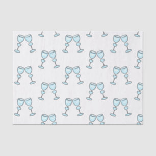 Heart Wine Glasses Blue Whimsical Wedding Tissue Paper