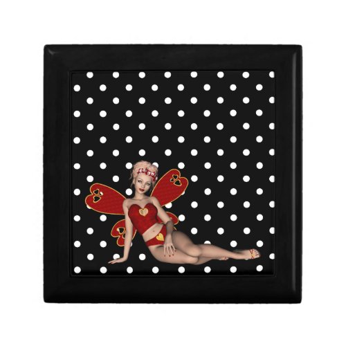 Heart Wing Fairy in Red Polkadots Gift Box