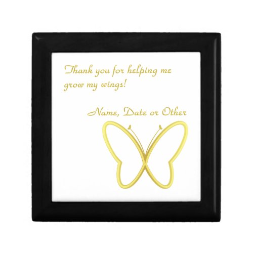 Heart Winged Butterfly Wooden Jewelry Keepsake Box