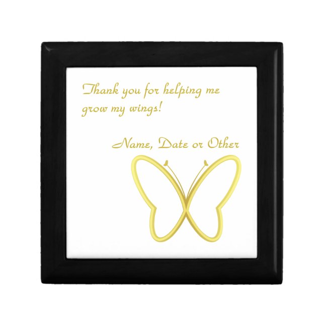 Heart Winged Butterfly Wooden Jewelry Keepsake Box (Front)