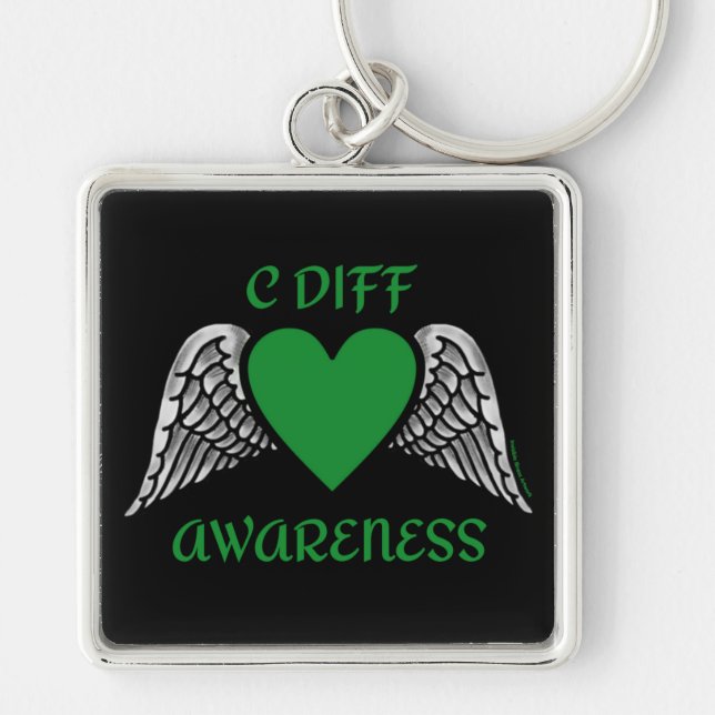 Heart/Wings...C Diff Keychain (Front)