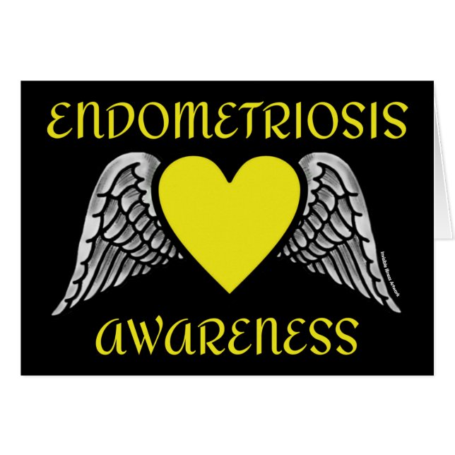 Heart/Wings...Endometriosis Cards (Front Horizontal)