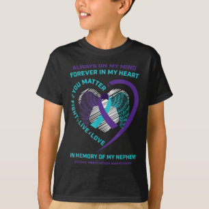 Heart Wings In Memory Of Nephew Suicide Awareness T-Shirt