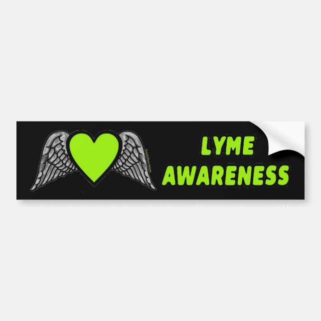 Heart/Wings...Lyme Bumper Sticker (Front)